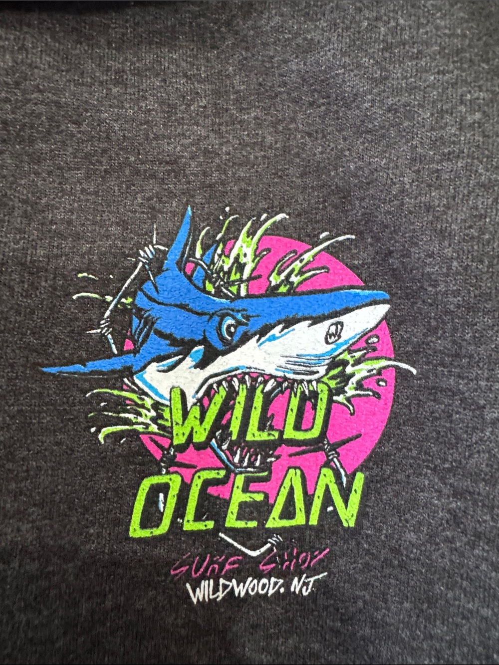Charcoal Crewneck Sweatshirt - Men Wild Ocean shark - Picture 3 of 4